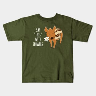 Little boar with a flower #2 Kids T-Shirt